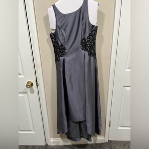 Adrianna Papell silver high low dress size 12